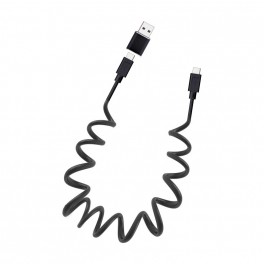 TNB USB C auf USB C Spiralkabel 20cm   1 Meter